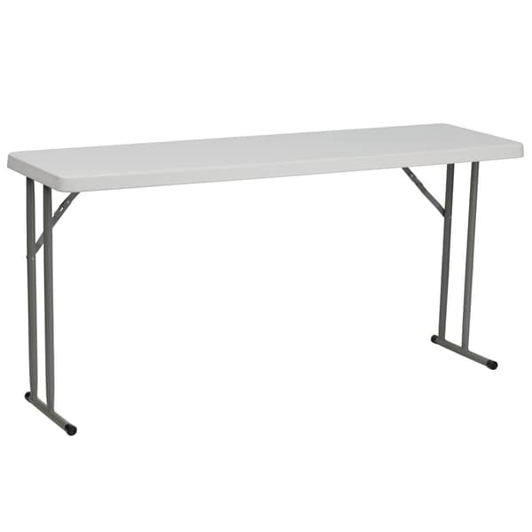 18-inch x 60-inch Granite White Plastic Folding Training Table