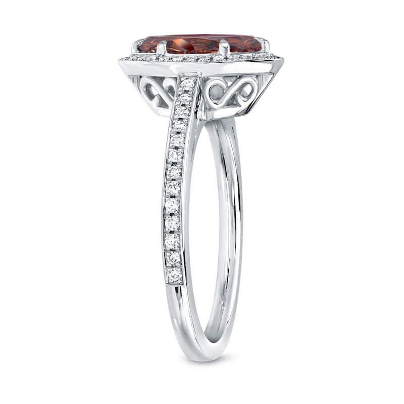 Auriya Brown Marquise Halo Diamond Engagement Ring 1 1/3ct TDW 18k White Gold