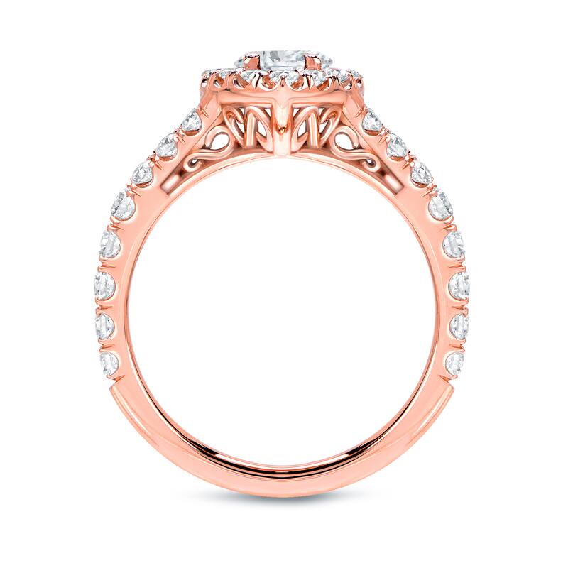 Auriya 18k Rose Gold 1 7/8ctw Halo Marquise Diamond Engagement Ring (H-I, SI1-SI2)