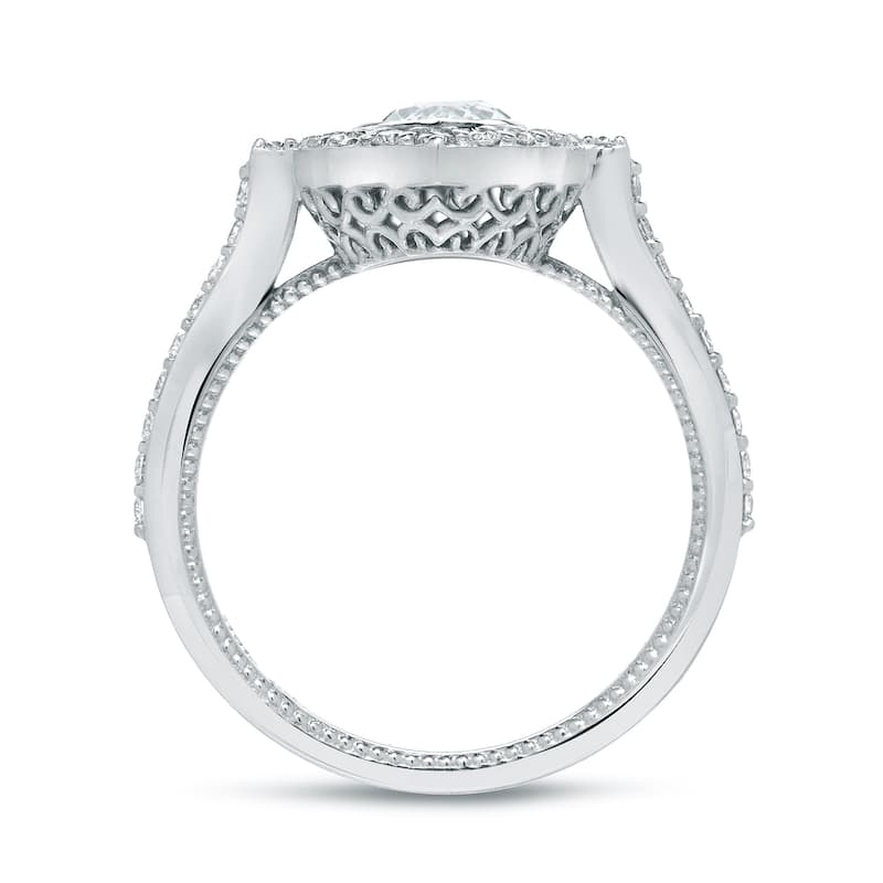 Auriya 18k Gold 1 1/2ctw Vintage Halo Marquise Diamond Engagement Ring