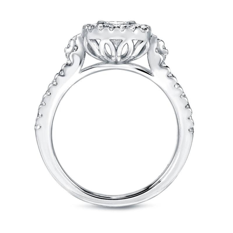 Auriya 14k Gold 1 2/5ctw Modern Princess-cut Halo Diamond Engagement Ring