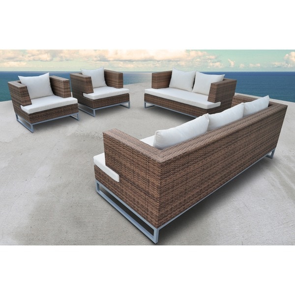Shop SOLIS Braccio Outdoor Deep Seated 4-piece Light Brown ... Shop SOLIS Braccio Outdoor Deep Seated 4-piece Light Brown ... on Safavieh Outdoor Living Granton 5 Pc Living Set id=91413