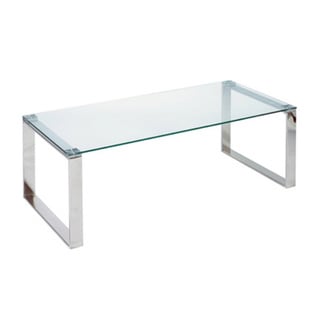 Cortesi Home Remi Contemporary Chrome Glass Coffee Table