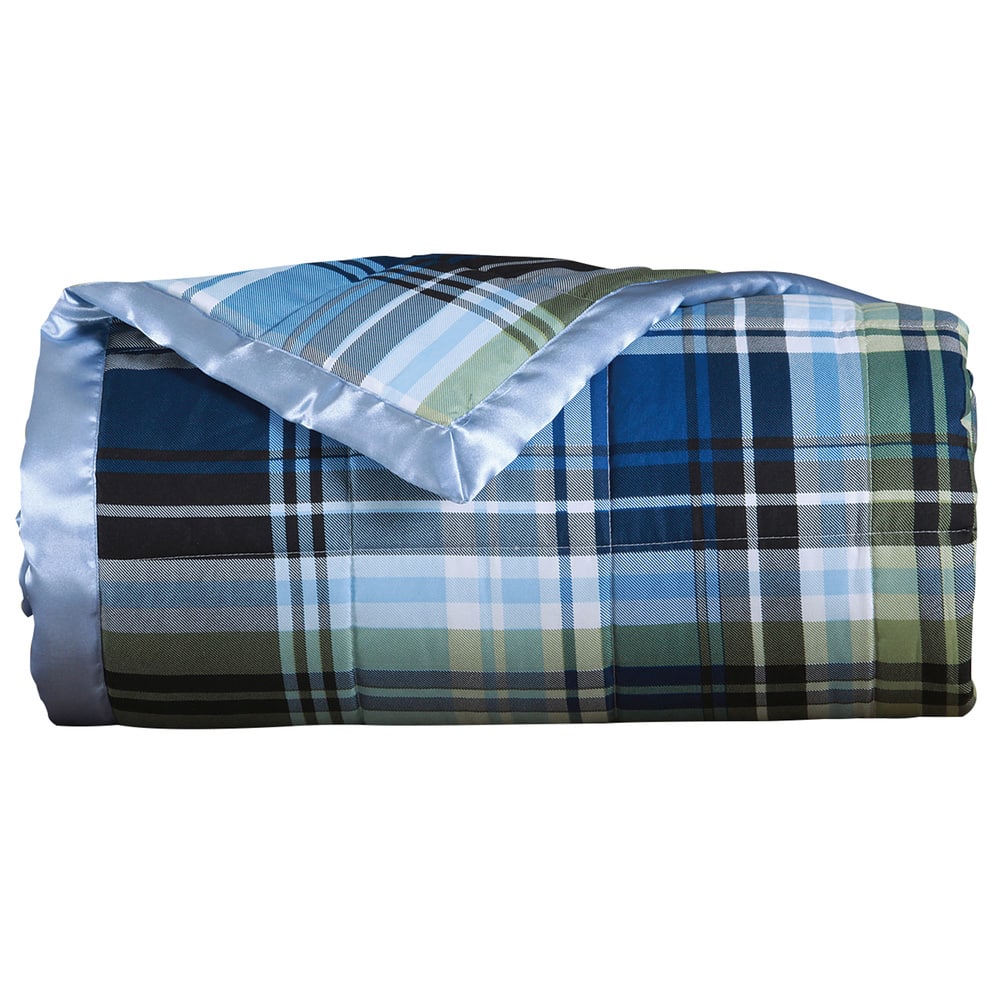 Luxury Microfiber Plaid Down Alternative Blanket