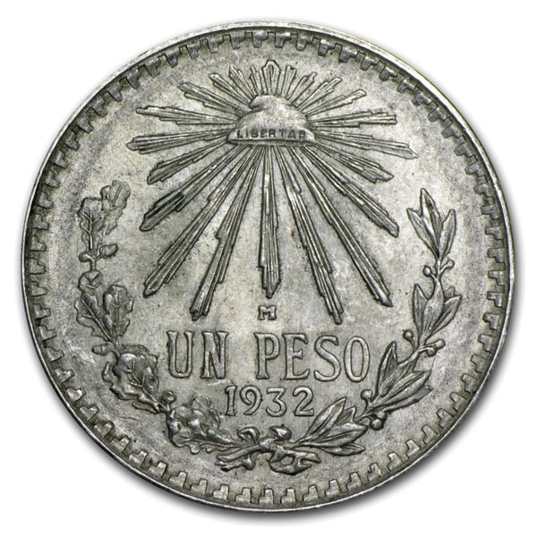 American Coin Treasures Silver Mexican Peso Cap and Rays