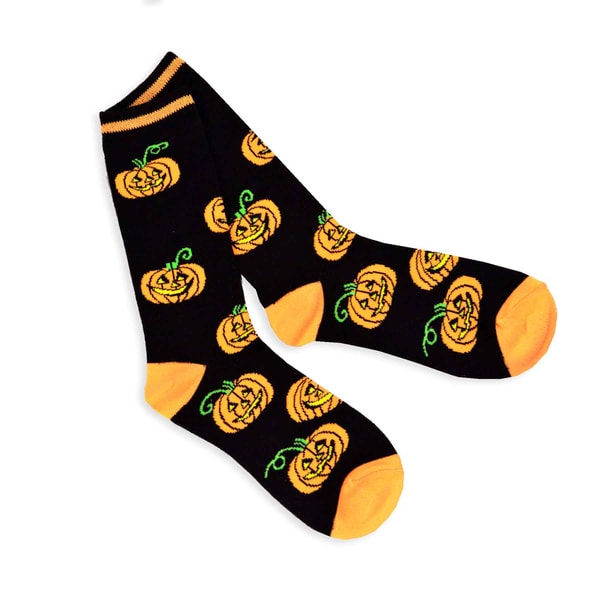 Women's Halloween Pumpkin Print Crew Socks - Free Shipping On Orders ...