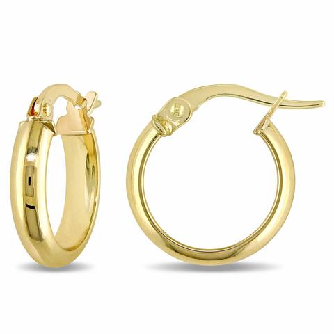 Miadora 10k Yellow Gold Italian Hoop Earrings