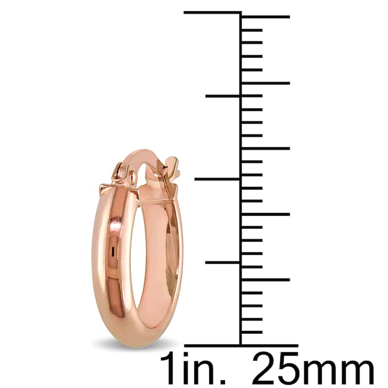 Miadora 10k Rose Gold Italian Hoop Earrings