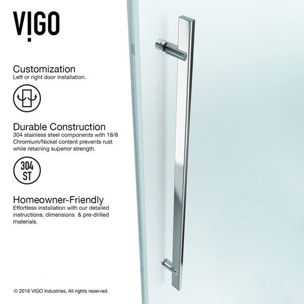 Shop Vigo Luca Clear Adjustable Frameless Sliding Shower