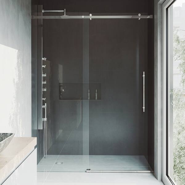 Shop Vigo Luca Clear Adjustable Frameless Sliding Shower Door