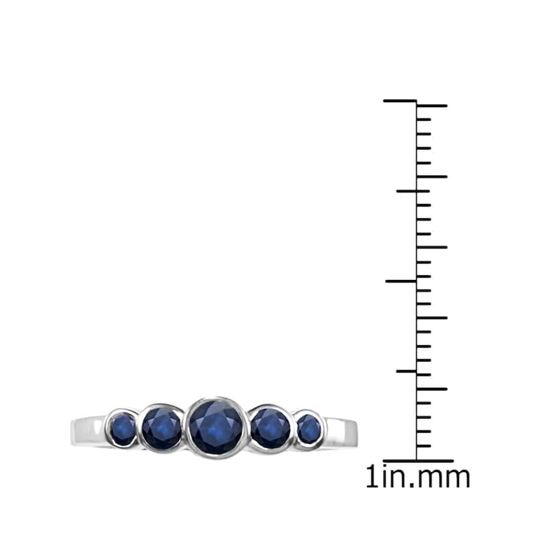 Auriya 1/2ct 5-stone Blue Sapphire Anniversary Band Bezel-set 14k Gold
