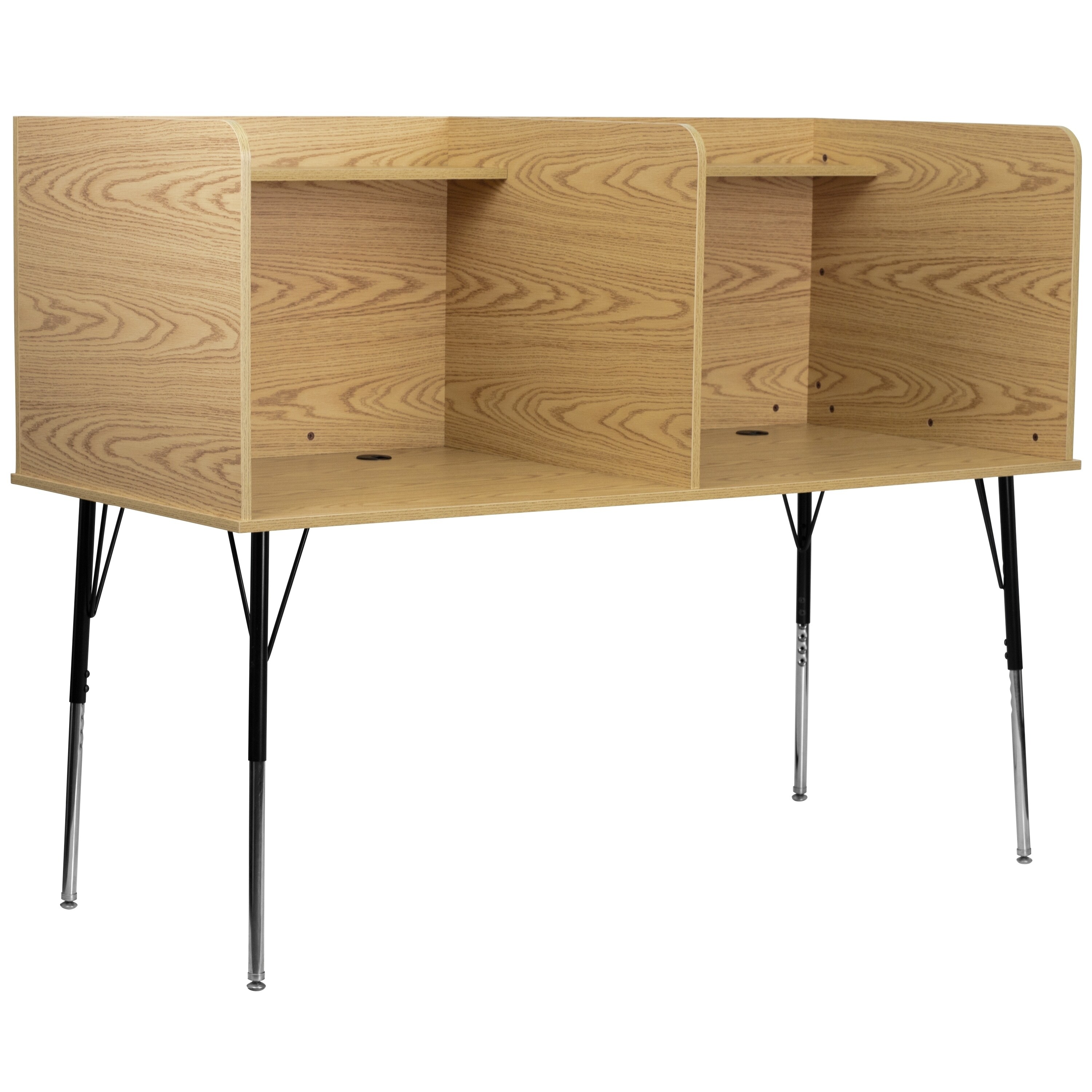 Shop Double Wide Study Carrel With Adjustable Legs And Top Shelf