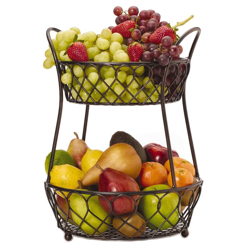 Gourmet Basics by Mikasa Loop And Lattice 2 Tier Basket