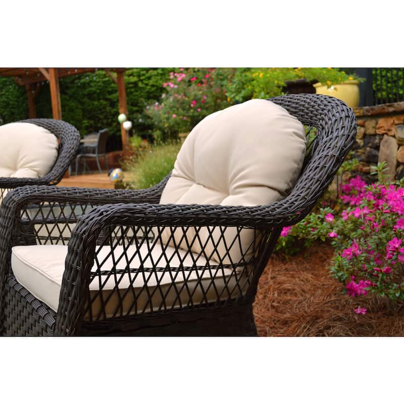 Biloxi Espresso Outdoor Wicker Swivel Glider Set (3-Piece)
