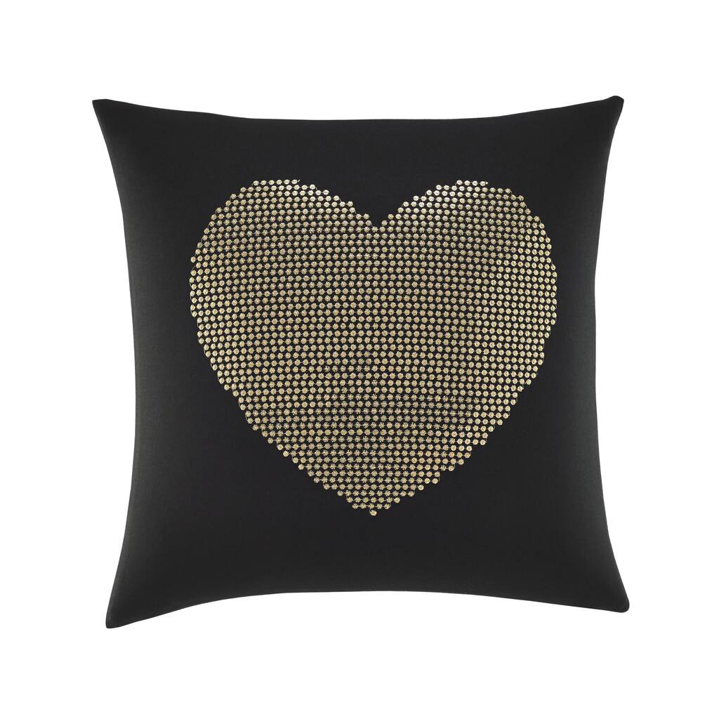 Betsey Johnson 18-inch Heart Sequin Decorative Pillow