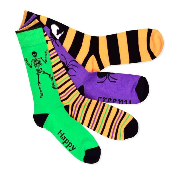 Shop Halloween Socks - Scary Creepy Men's 4-pair Crew Socks - On Sale ...