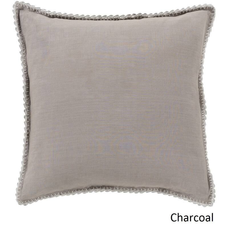 Sidney Solid Color Linen Sham - Euro Square - Charcoal