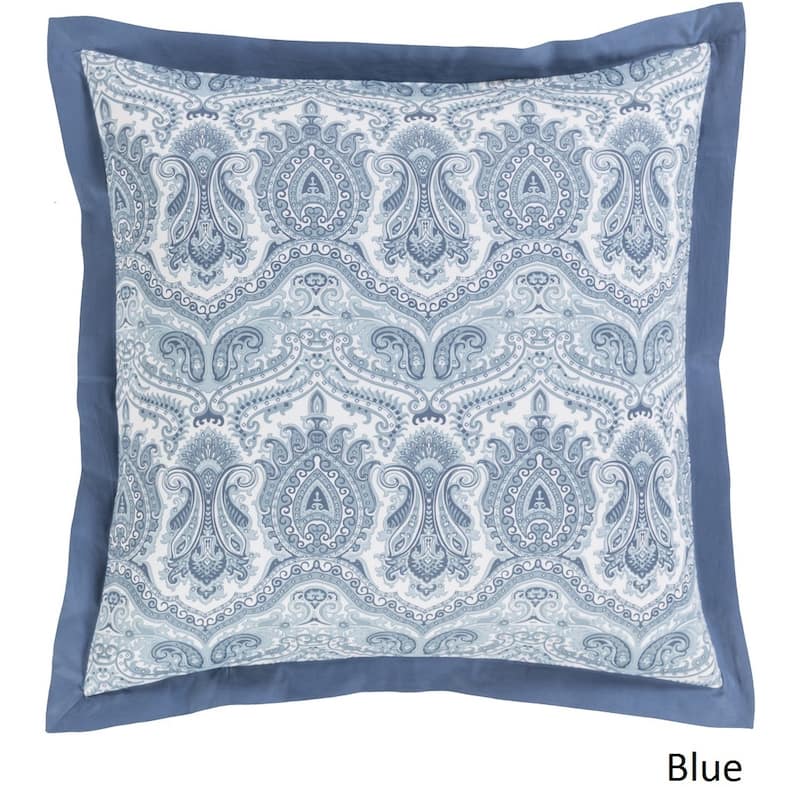 Tanner Floral Cotton Sham - Traditional - Blue/Off-White
