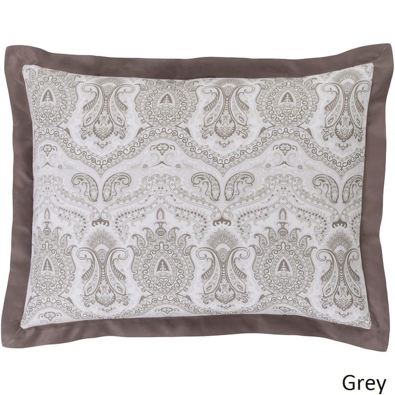Tanner Floral Cotton Sham - Standard - Traditional - Grey/Off-White
