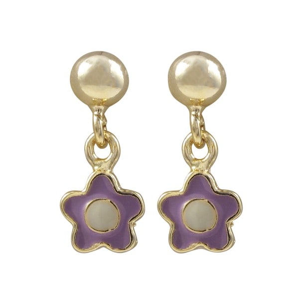 Shop Gold Finish Girls Enamel Flower 