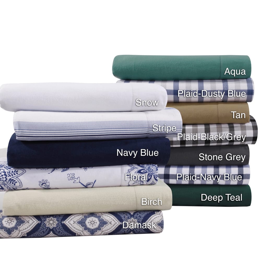 Flannel 200-GSM Solid or Printed Extra Deep Pocket Bed Sheet Set