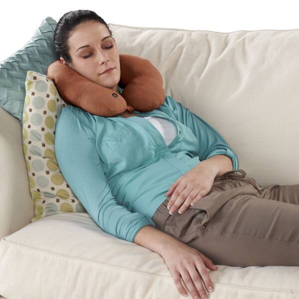 Shop Wellrest Warming Electric Heated Travel Neck Pillow On Sale