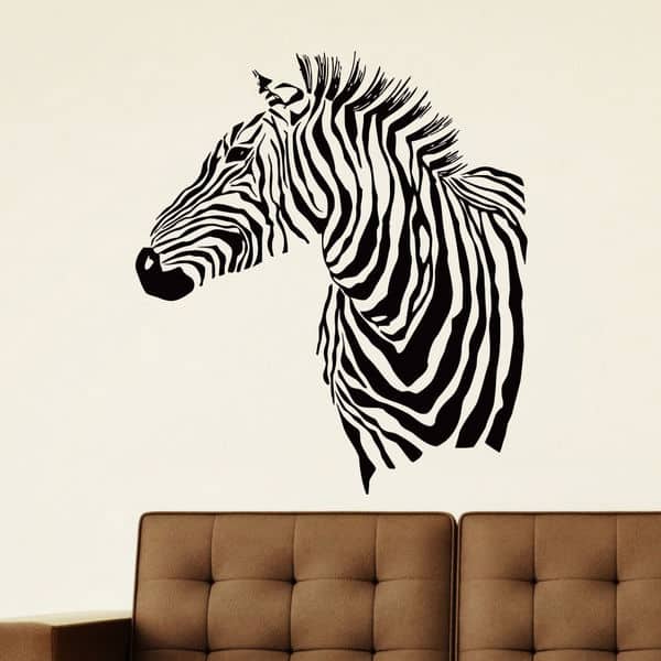 Zebra Head Vinyl Wall Art Decal Sticker - Overstock - 10642745