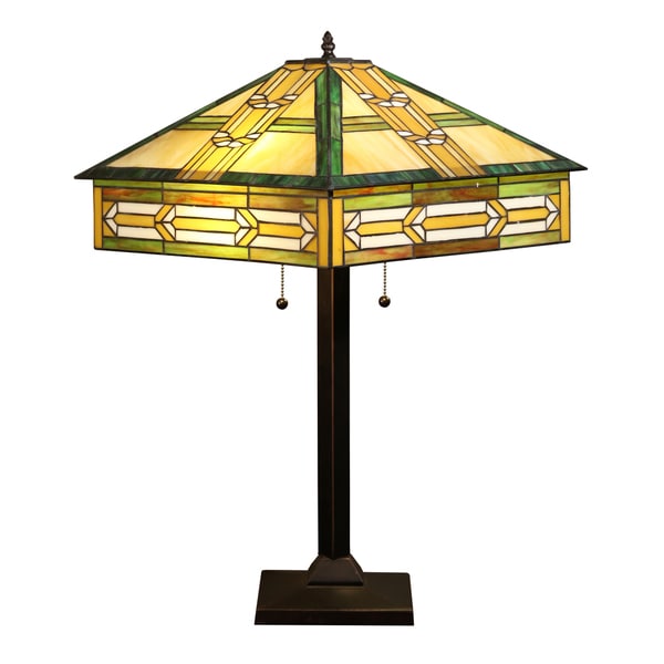 Shop Castiel 2light Green Tiffanystyle 25inch Table Lamp On Sale