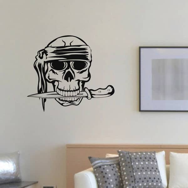 Skull With Knife Vinyl Wall Art Decal Sticker Bed Bath & Beyond 10642805