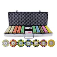 13.5-gram 500-piece Stripe Suited V2 Clay Poker Chips Set - Multi