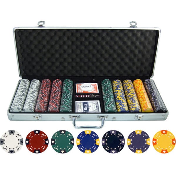 13.5-gram 500-piece Ace King Tricolor Clay Poker Chips