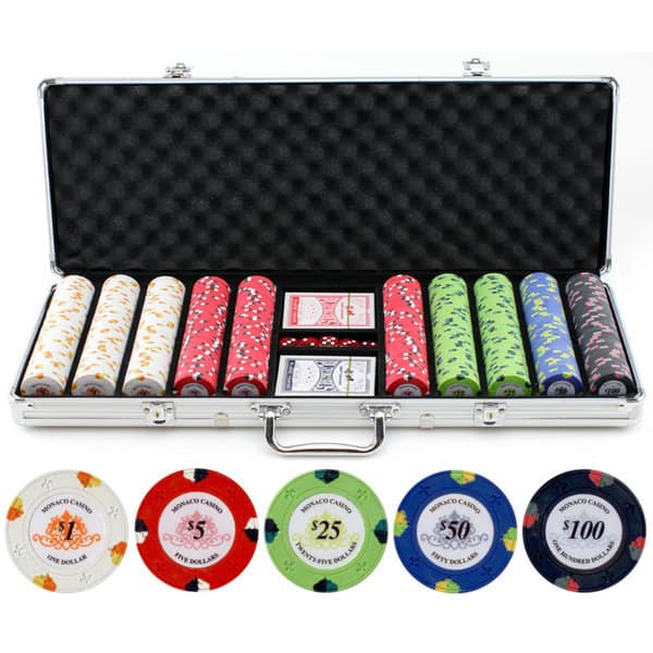 vanter Orientalsk Føderale 13.5-gram 500-piece Monaco Casino Clay Poker Chips Set - On Sale -  Overstock - 10642838