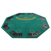 4 Fold Octagon Poker/ Blackjack Table Top Green