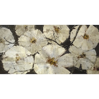 Floral Stacey Hand-embellished Canvas Giclee 30" x 60"