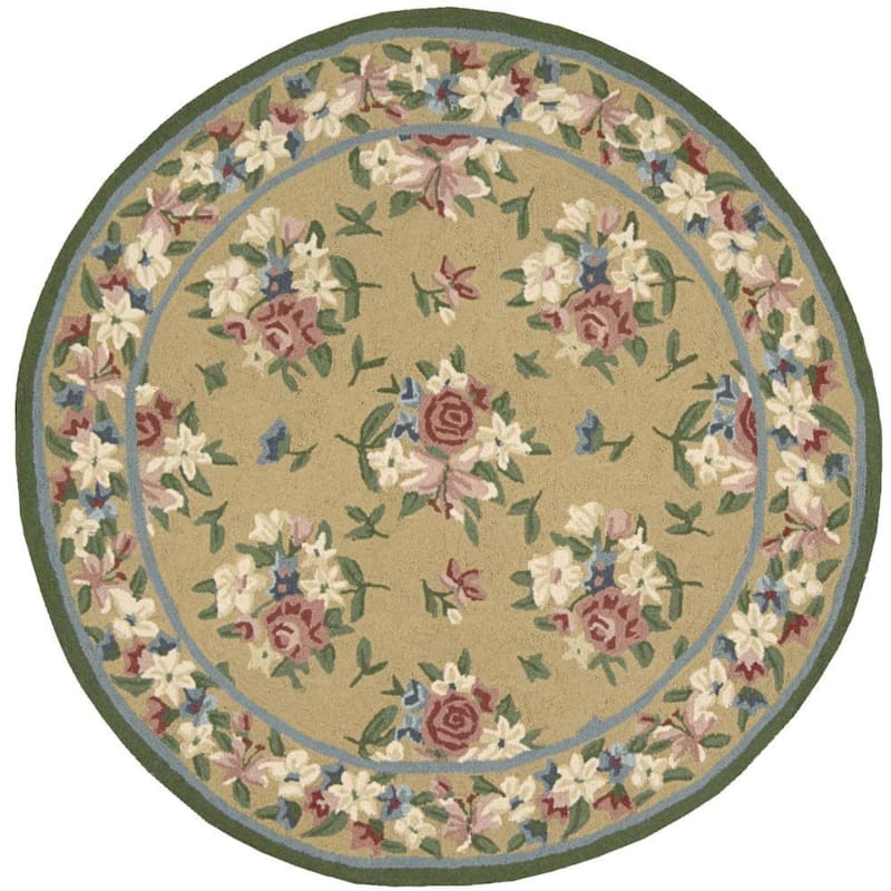 Nourison Lattice/Hsn Area Rug - 4'9" Round - Yellow - Runner/Round
