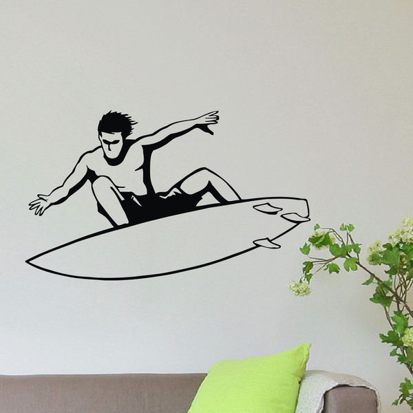 Surfer Surfing Vinyl Wall Art Decal Sticker - Overstock - 10644672