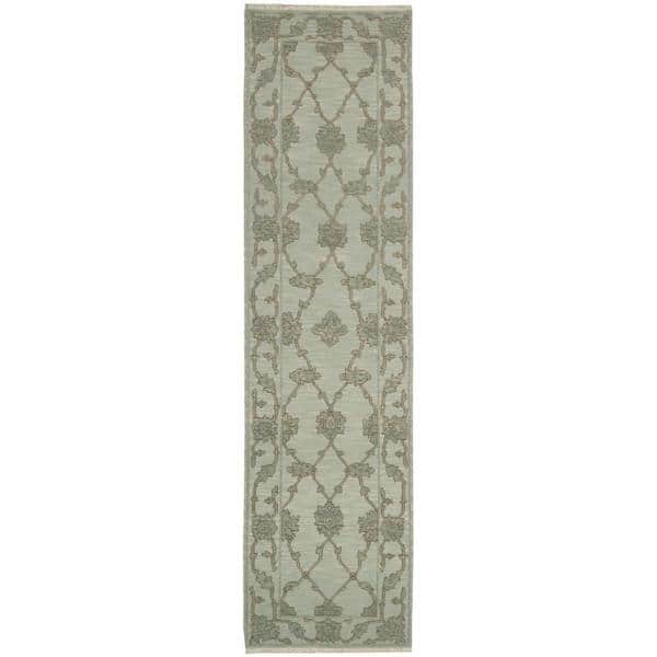 slide 2 of 12, Nourison Silk Pointe Area Rug 2' 6" x 10' - Blue - Runner