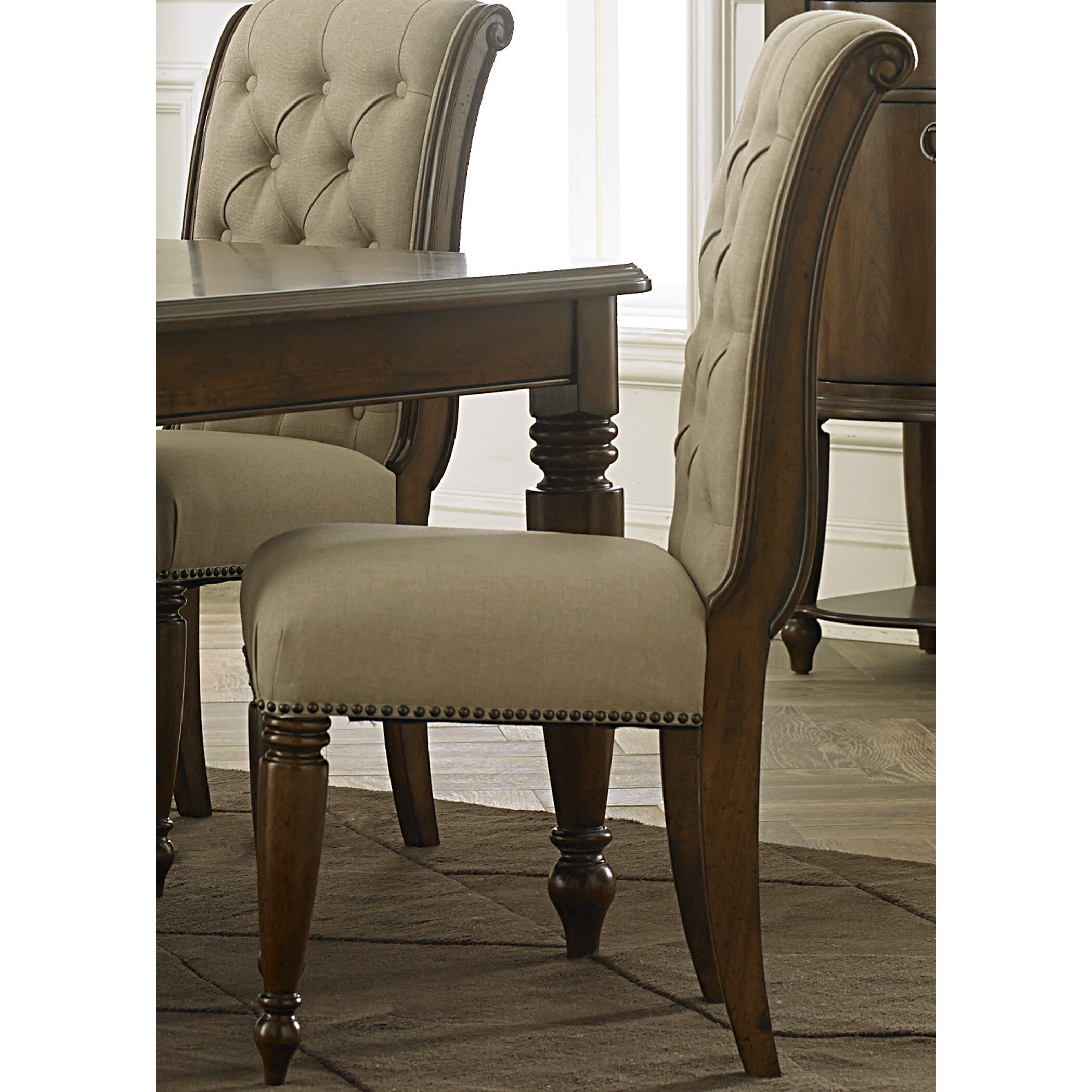 Cotswold Old World Cherry Upholstered Side Chair   17712061