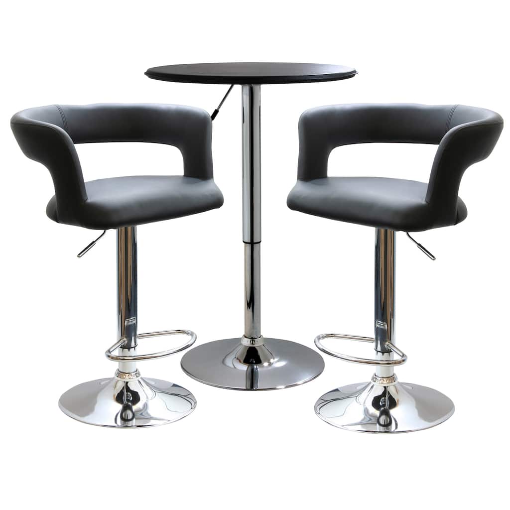 AmeriHome Modern Curvy Bistro Set (3-piece Set) - N/A