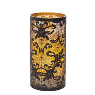 Laser-Cut Metal Luminary With Candle