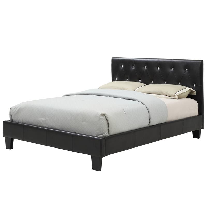 Furniture of America Lury Modern Faux Leather Tufted Platform Bed