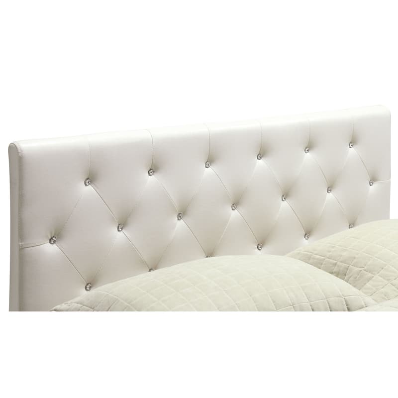 Furniture of America Lury Modern Faux Leather Tufted Platform Bed