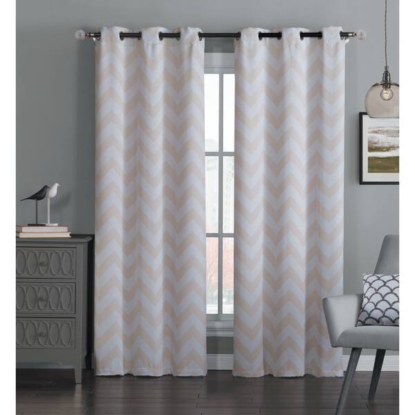 Shop Porch Den Anise Blackout Chevron Curtain Panel Pair On