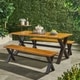 preview thumbnail 1 of 5, Sanibel Outdoor 3-piece Acacia Wood Dining Set by Christopher Knight Home