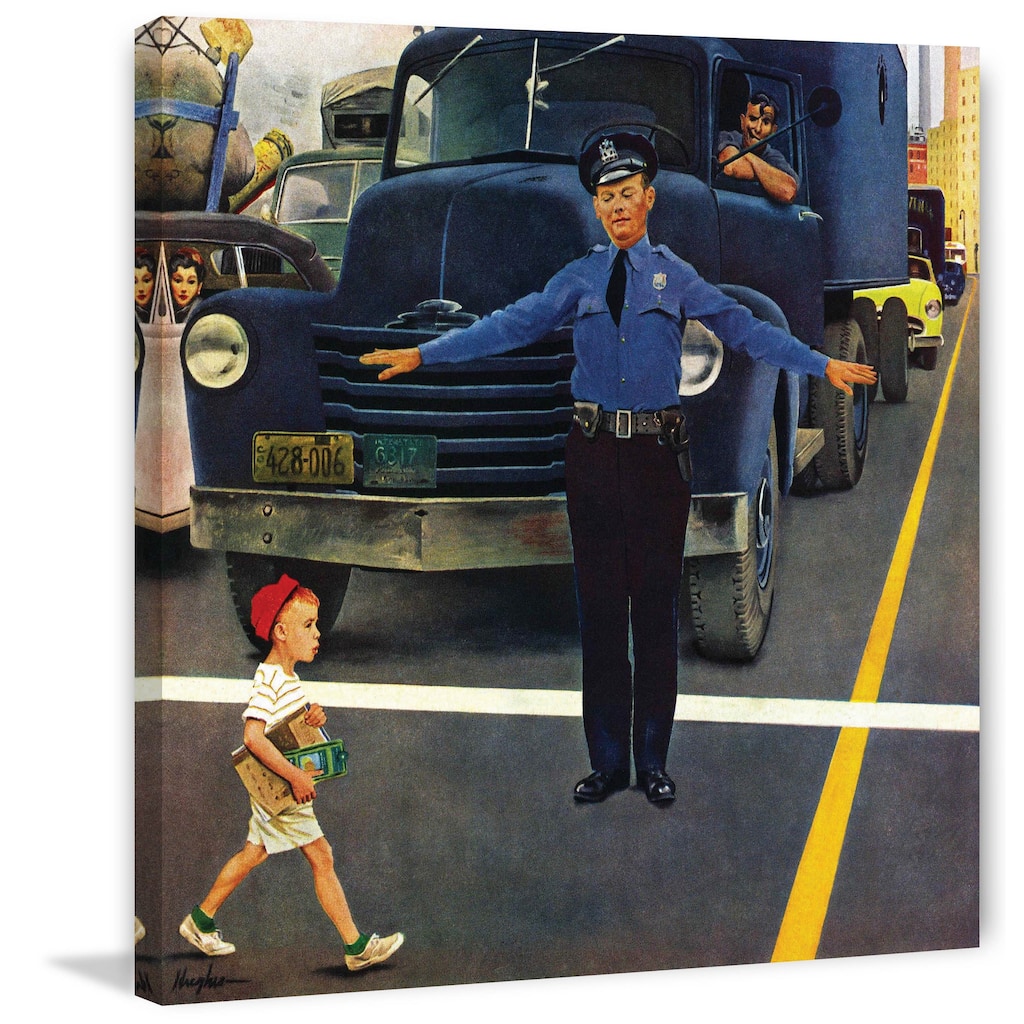 Marmont Hill - Traffic Cop by George Hughes Painting Print on Canvas - Multi-Color