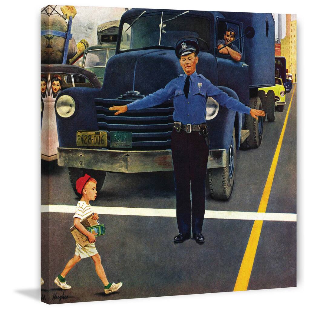 Marmont Hill - Traffic Cop by George Hughes Painting Print on Canvas - Multi-Color