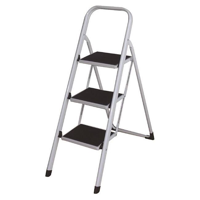 3-step Folding Lightweight Step Ladder/ Stool - White