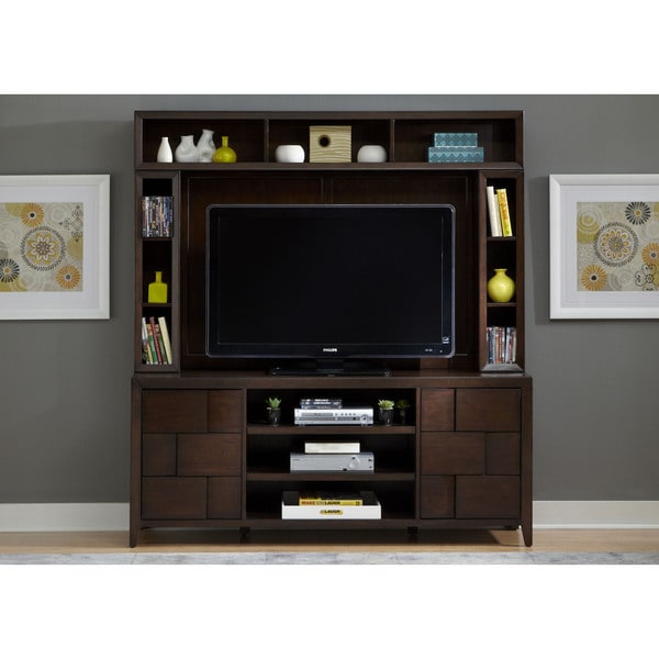 Saxton Satin Sable Contemporary 2 Pc Entertainment Center   17714805