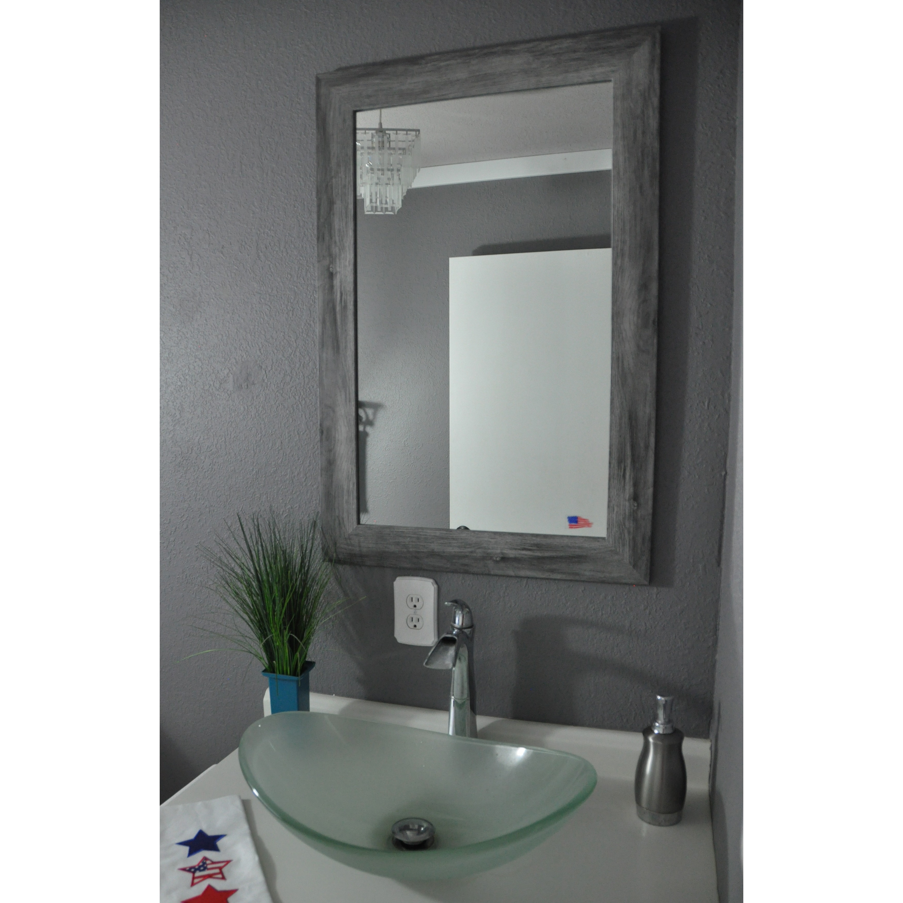 shop oliver & james rego distressed silver wall mirror - free