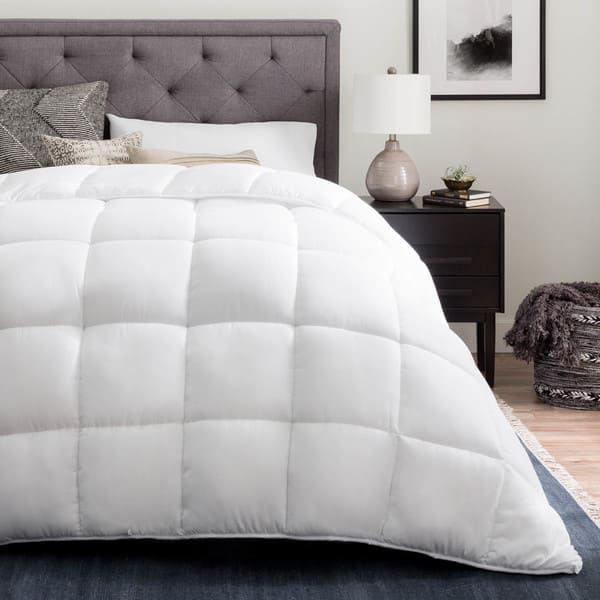 slide 1 of 11, Brookside Down Alternative Reversible Comforter with Duvet Tabs Full - Queen - White